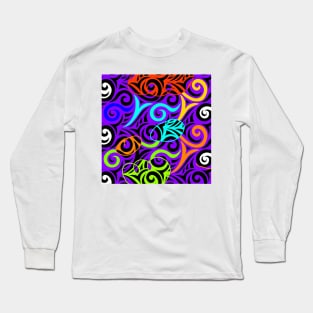 colorful shapes abstract design Long Sleeve T-Shirt